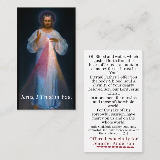 Tarjeta De Presentación Chapleta de personalizable de la cédula de oración (Anverso / Reverso)