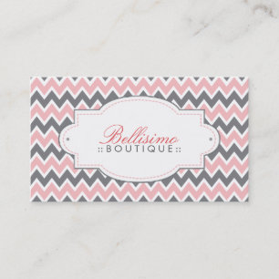 Tarjeta de presentación Chevron Pattern (rosa/gris