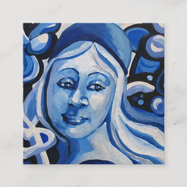 Tarjeta De Presentación Chica con un gorra azul (Anverso)