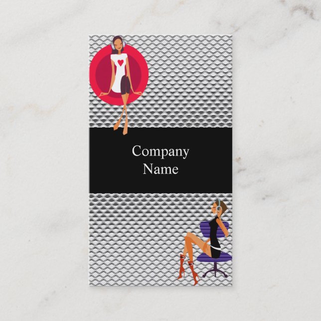 Tarjeta de presentación Chicas de música Silver Bl (Anverso)