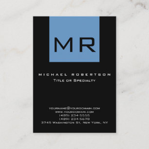 Tarjeta de presentación Chubby Monogram Black Blue