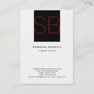 Tarjeta de presentación Chubby Monogram Black Red