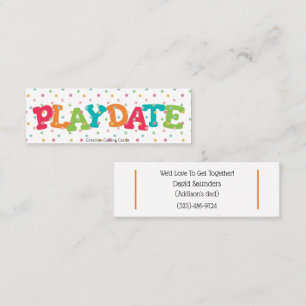 Tarjeta De Presentación Cita De Juego En Miniatura Nos Encantaría Pasar El