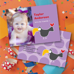 Tarjeta De Presentación Cita del Personalizado Brown Monkey Photo Kid's Pl