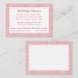 Tarjeta de presentación "Clases de punto" de RED L