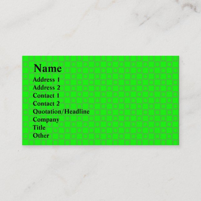 Tarjeta de presentación clásica de color verde cla (Anverso)