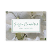 Tarjeta de presentación clásica de floral blanco