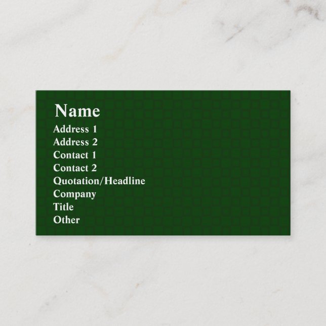 Tarjeta de presentación clásica verde oscuro (Anverso)