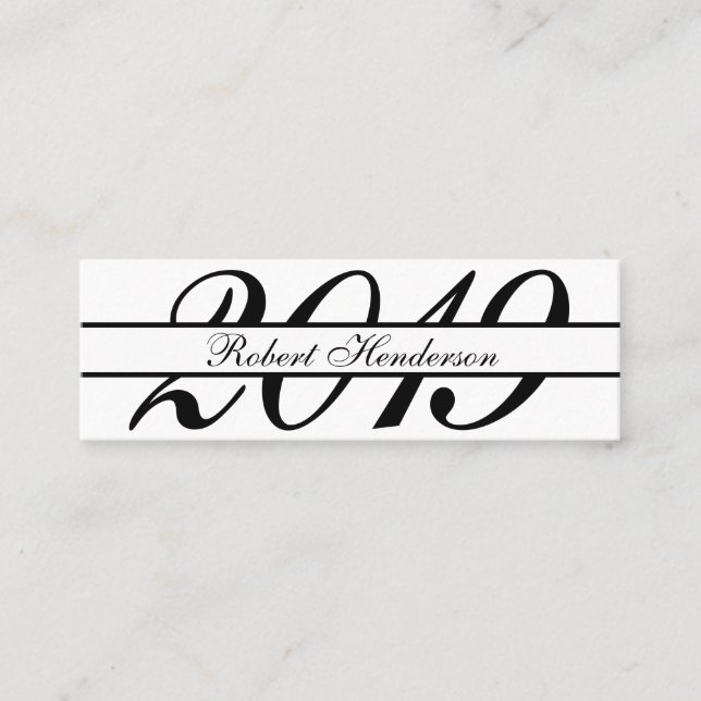 Tarjeta De Presentación Clásico blanco elegante nombre de graduación de la (Anverso)