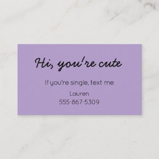 Tarjeta De Presentación Classic Cutie - Dating "Call Me" Card
