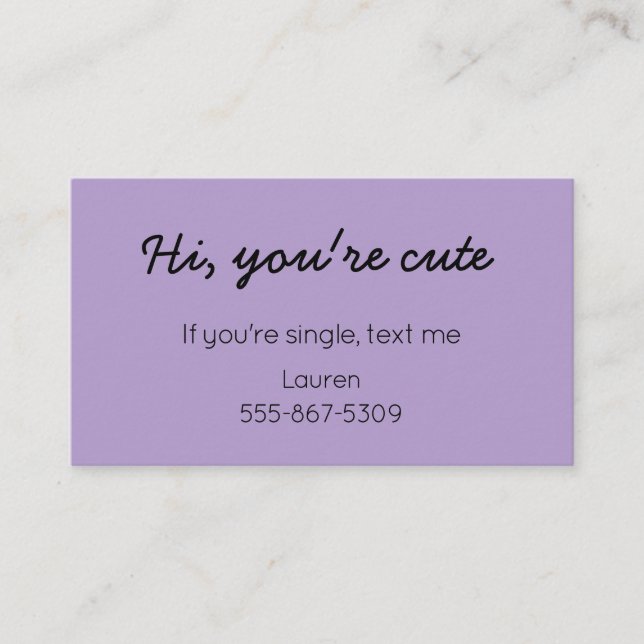 Tarjeta De Presentación Classic Cutie - Dating "Call Me" Card (Anverso)