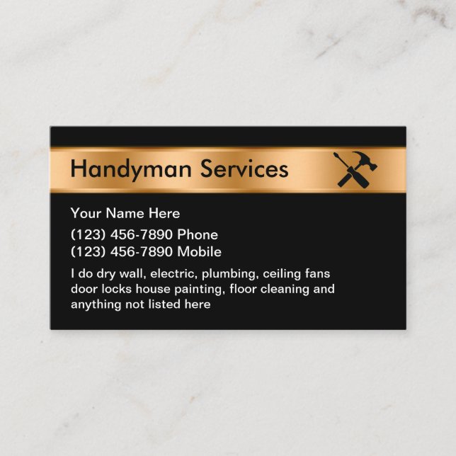 Tarjeta de presentación Classy Handyman Services (Anverso)