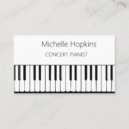 Tarjeta De Presentación Claves de piano elegantes para profesores de músic