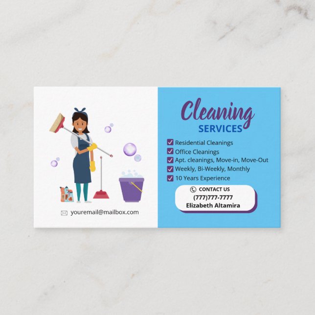 Tarjeta De Presentación Cleaning_Bubble Business Card (Anverso)