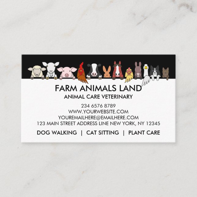 Tarjeta De Presentación Clínica de Animales Mixtos (Anverso)