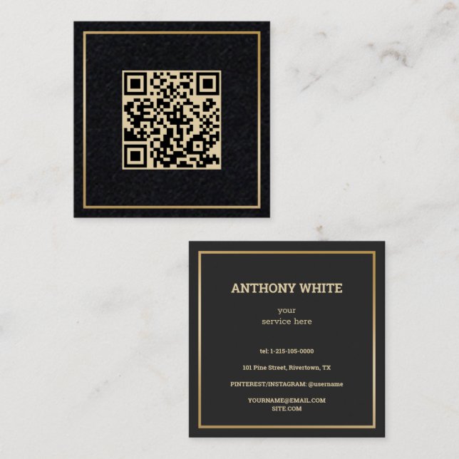Tarjeta De Presentación Código de exploración QR Premium (Anverso / Reverso)