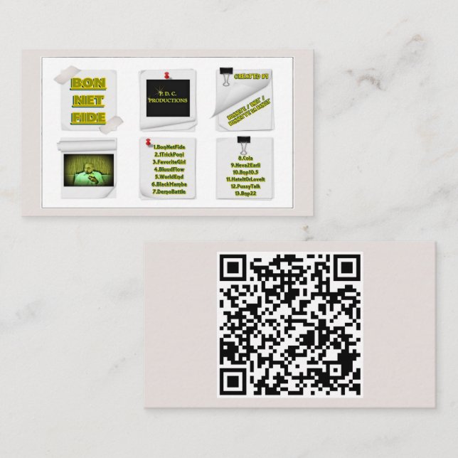 Tarjeta De Presentación código Qr de Bon Net Fide (Anverso / Reverso)