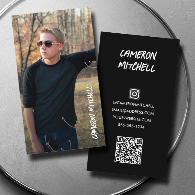 Tarjeta De Presentación Código QR de foto de graduado (Subido por el creador)