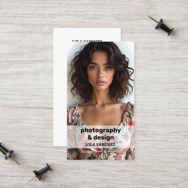 Tarjeta De Presentación Código QR de fotografía (Anverso/Reverso In Situ)