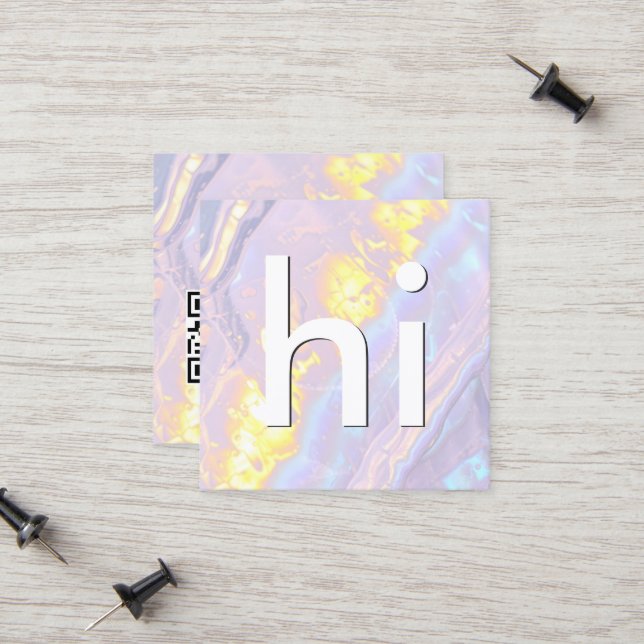 Tarjeta De Presentación Código QR de holográfico púrpura claro (Anverso/Reverso In Situ)