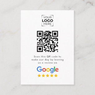 Tarjeta De Presentación Código QR de reseñas de Google para negocios