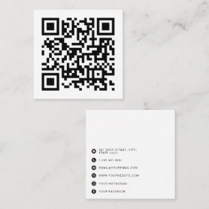 Tarjeta De Presentación Código QR Negocio Minimalista moderno