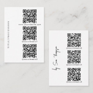 Tarjeta De Presentación Códigos QR 6 Sitios web escaneables y enlaces de m