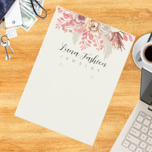 Tarjeta De Presentación Colección de Joyas Florales Elegantes Boho Blossom