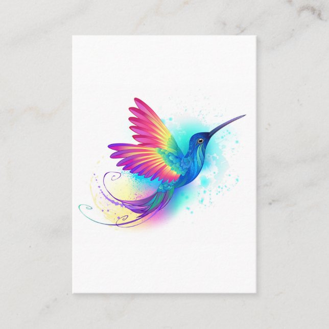 Tarjeta De Presentación Colibrí arcoiris exótica (Anverso)