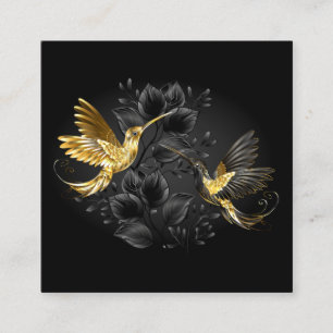Tarjeta De Presentación Colibrí negro y dorado