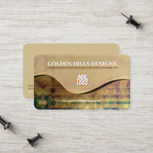 Tarjeta De Presentación Colinas Doradas Rodantes con Logotipo