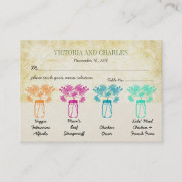 Tarjeta De Presentación Colorida Zinnia Mason Jar Boda de Flores Silvestre