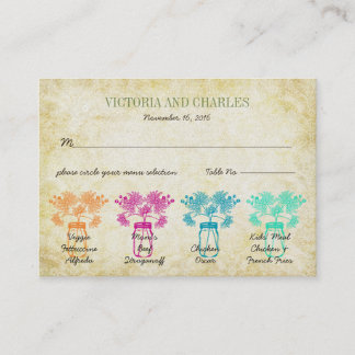 Tarjeta De Presentación Colorida Zinnia Mason Jar Boda de Flores Silvestre