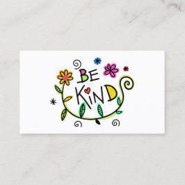 Tarjeta De Presentación Colorido Be Kind Floral Business