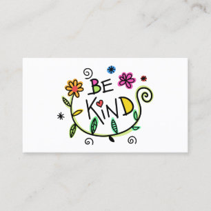 Tarjeta De Presentación Colorido Be Kind Floral Business