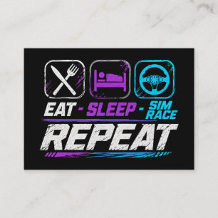Tarjeta De Presentación Comer dormir sim carrera repetir para fans de sim