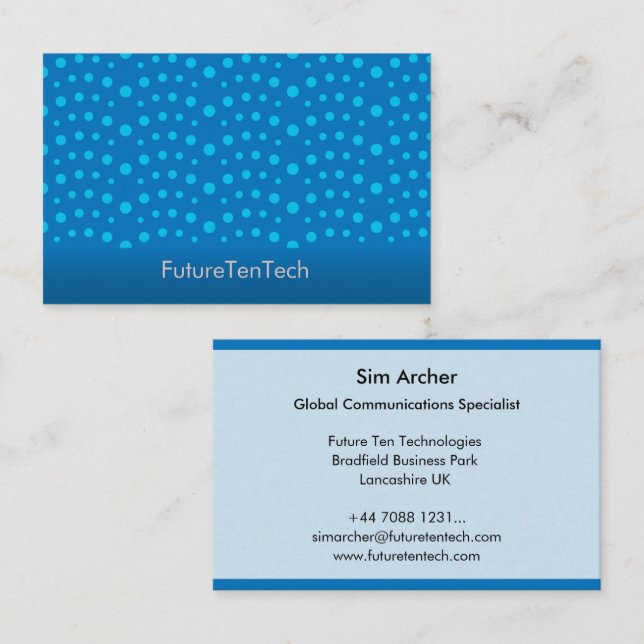 Tarjeta de presentación Comet Blue Pattern (Anverso / Reverso)