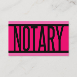 Tarjeta de presentación con bandas rosadas notaria