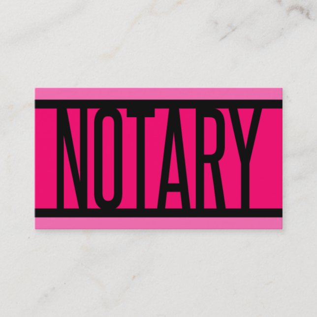 Tarjeta de presentación con bandas rosadas notaria (Anverso)