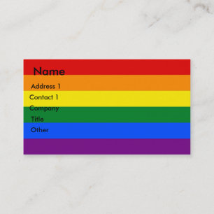 Tarjeta de presentación con bandera arco iris LGBT