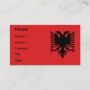 Tarjeta de presentación con bandera de Albania