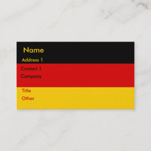 Tarjeta de presentación con bandera de Alemania