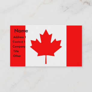 Tarjeta de presentación con bandera de Canadá