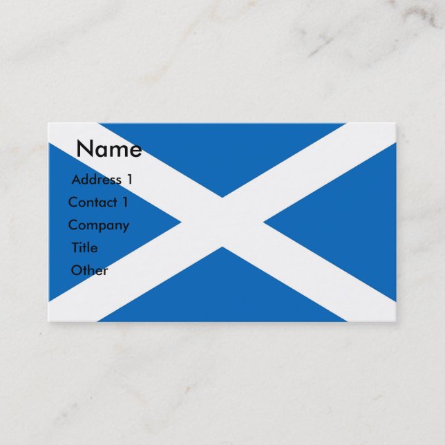 Tarjeta de presentación con bandera de Escocia (Anverso)