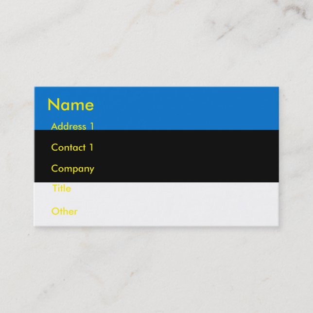 Tarjeta de presentación con bandera de Estonia (Anverso)