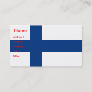 Tarjeta de presentación con bandera de Finlandia
