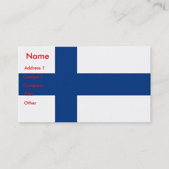 Tarjeta de presentación con bandera de Finlandia (Anverso)