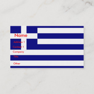 Tarjeta de presentación con bandera de Grecia