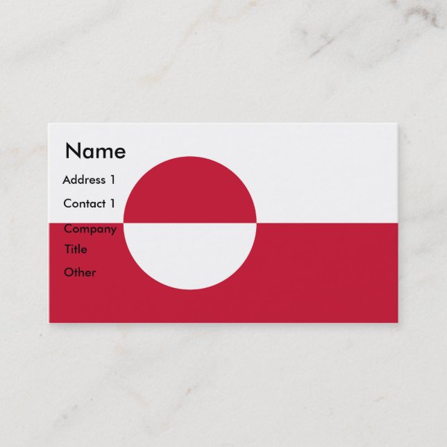 Tarjeta de presentación con bandera de Groenlandia (Anverso)