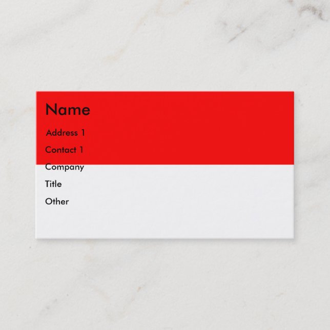 Tarjeta de presentación con bandera de Indonesia (Anverso)